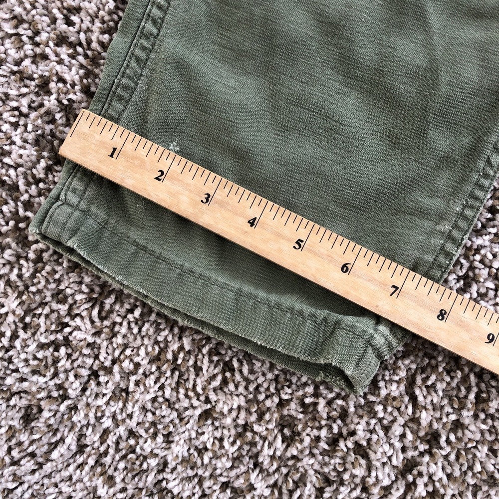 Vintage Military OG-107 Sateen Fatigue Pants Size 28x29 Type 1 Trousers Distress - Picture 8 of 12